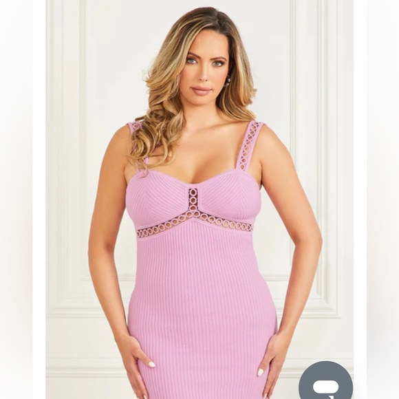 Marciano Pink Midi Sweater Dress - Size M - Picture 4 of 13